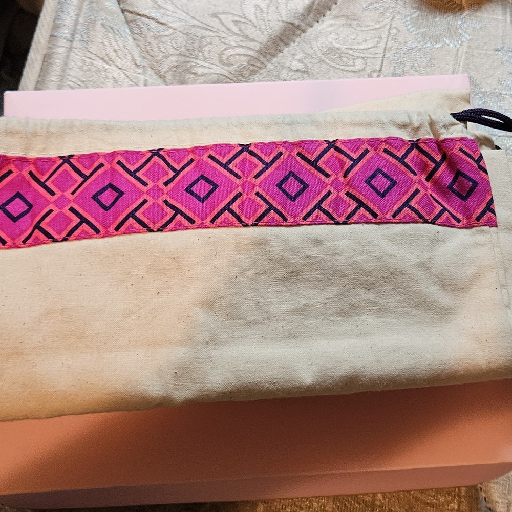 Tory Burch Pink and Cream Travel Bag